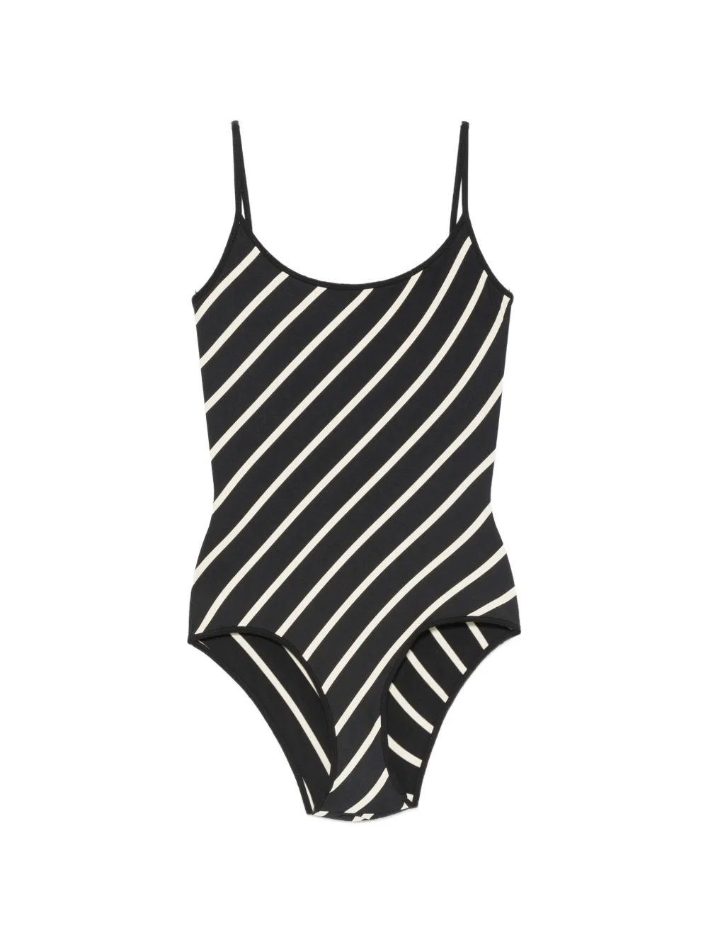 Laura Urbinati diagonal-stripe swimsuit - Nero