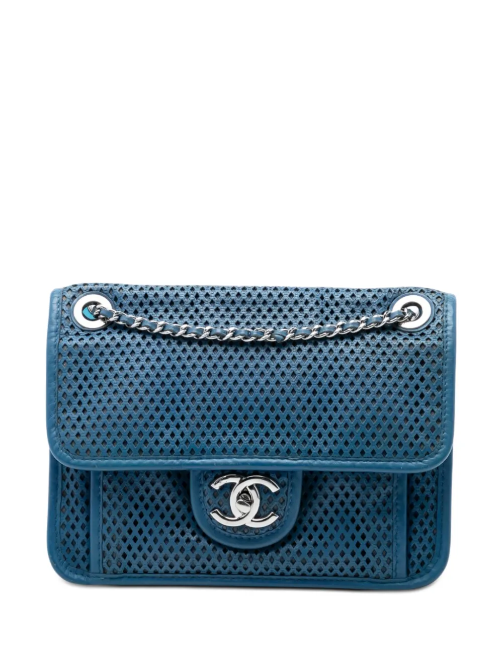 CHANEL Pre-Owned 2012-2013 Small Perforated Calfskin Up In The Air Flap shoulder bag - Blau