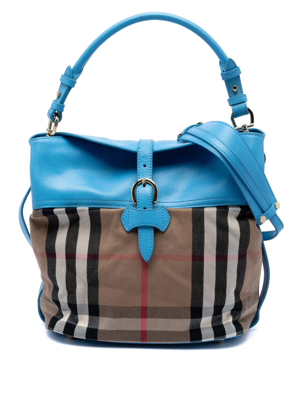 Burberry Pre-Owned 2000-2017 Medium Mega Check Canvas and Leather Sycamore Hobo satchel - Brown