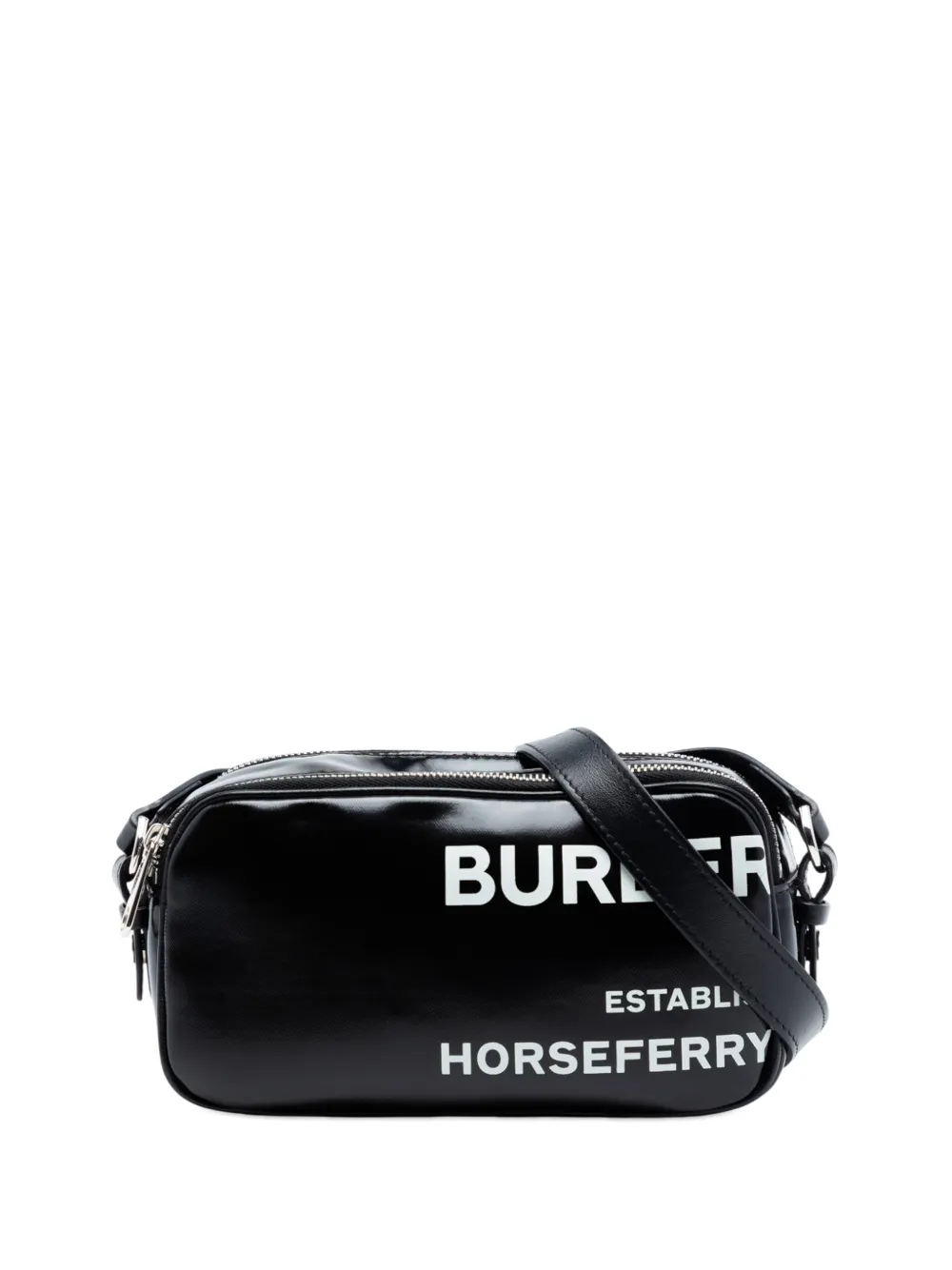 Burberry Pre-Owned 2010-2026 Coated Canvas Horseferry Camera Bag crossbody bag - Black
