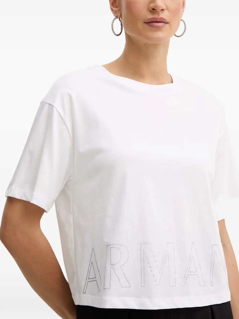 Armani Exchange T-shirt verfraaid met logo Wit