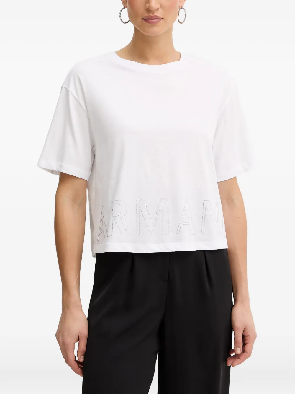 Armani Exchange logo-embellished T-shirt - Bianco