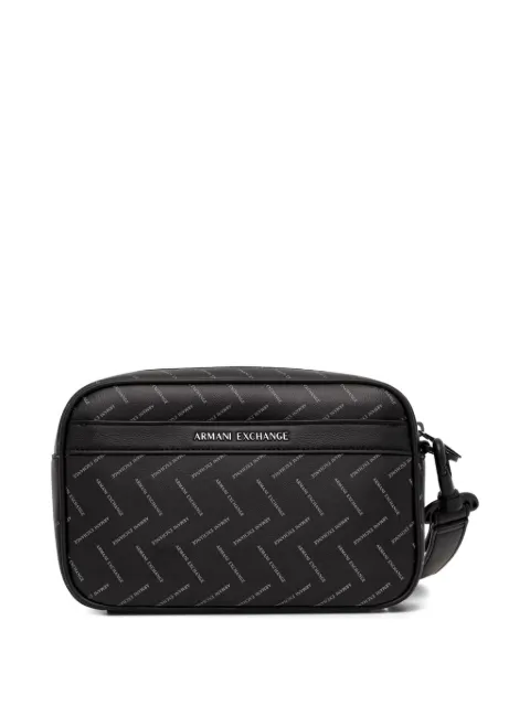 Armani Exchange logo-print wash bag