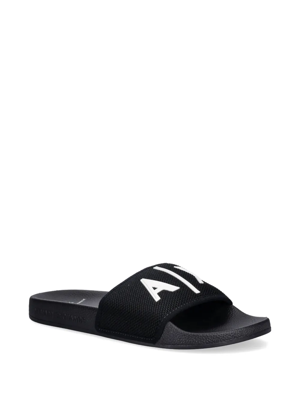 Armani Exchange logo-detail slides Zwart