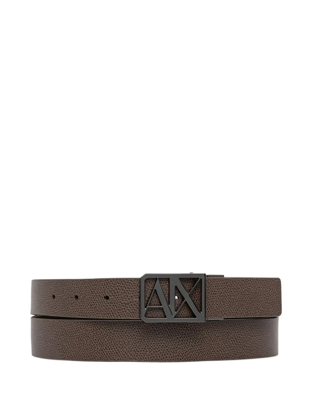 Armani Exchange logo-plaque belt - Braun