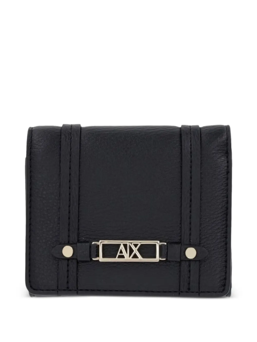 Armani Exchange Portafoglio bi-fold con applicazione logo - Nero