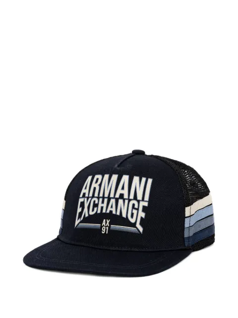 Armani Exchange gorra con logo estampado y paneles de malla
