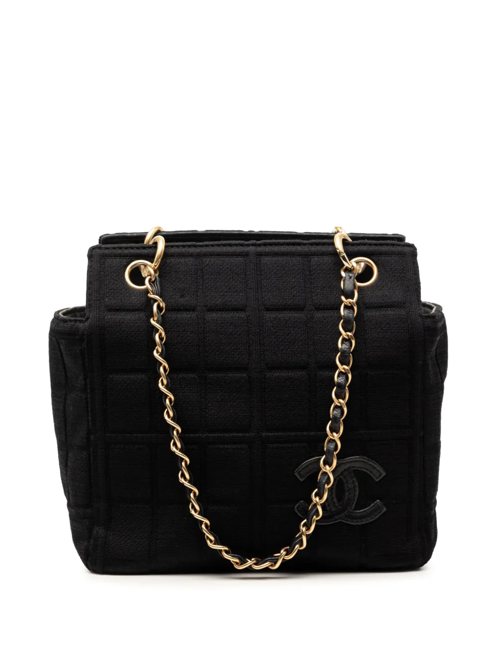 CHANEL Pre-Owned 2000-2002 Jersey CC Chocolate Bar shoulder bag - Black