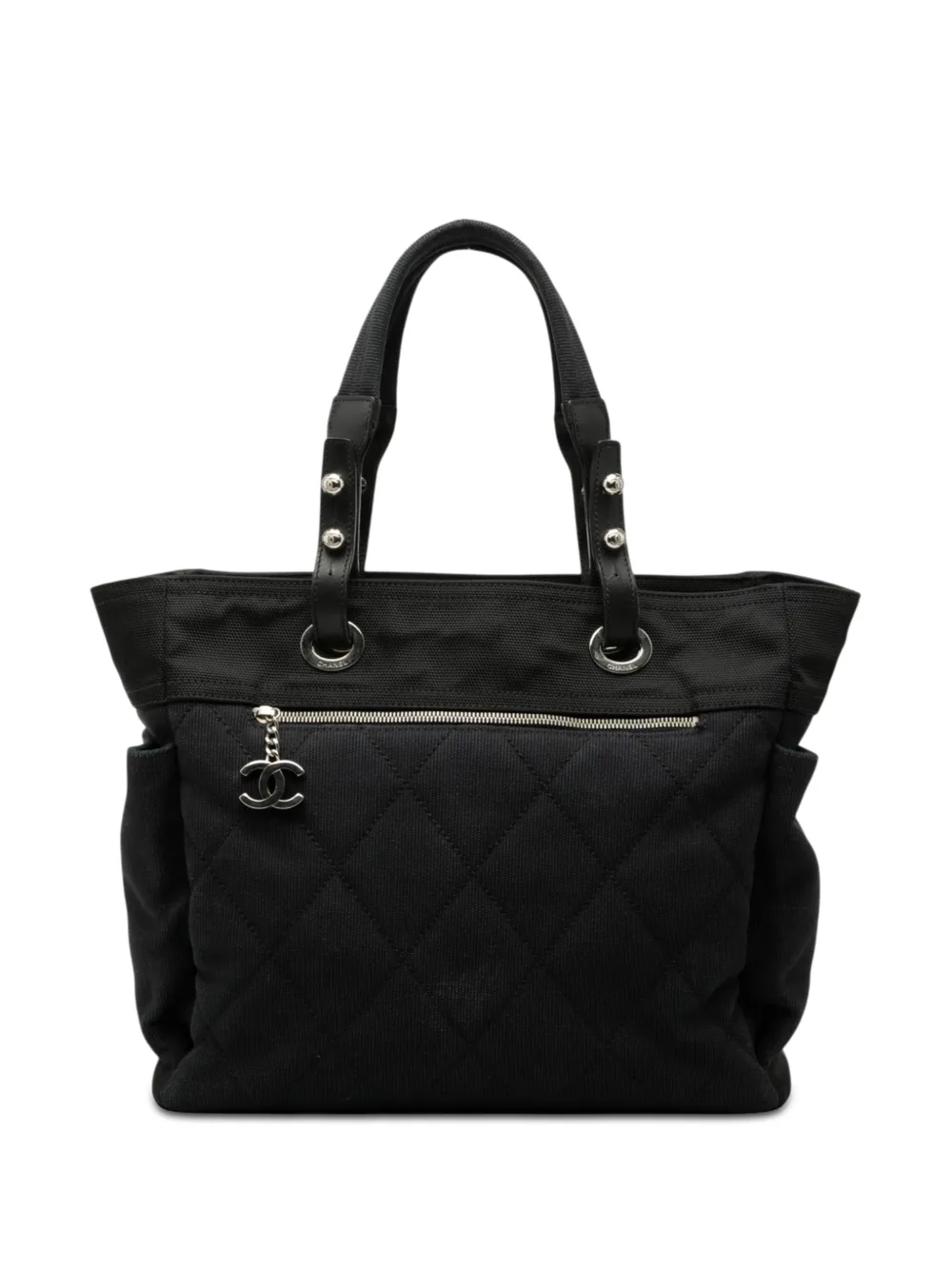 CHANEL Pre-Owned 2009-2010 Large Quilted Canvas Paris Biarritz tote bag - Blue