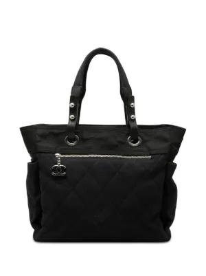 CHANEL Pre-Owned 2008-2009 Large Quilted Coated Canvas Paris