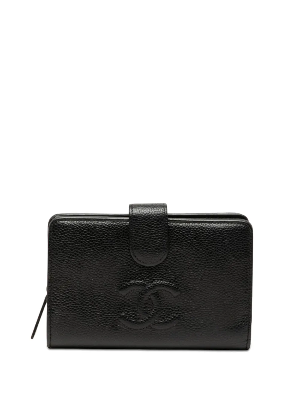 CHANEL Pre-Owned Portafoglio bifold CC piccolo in pelle Caviar 2011 - Nero
