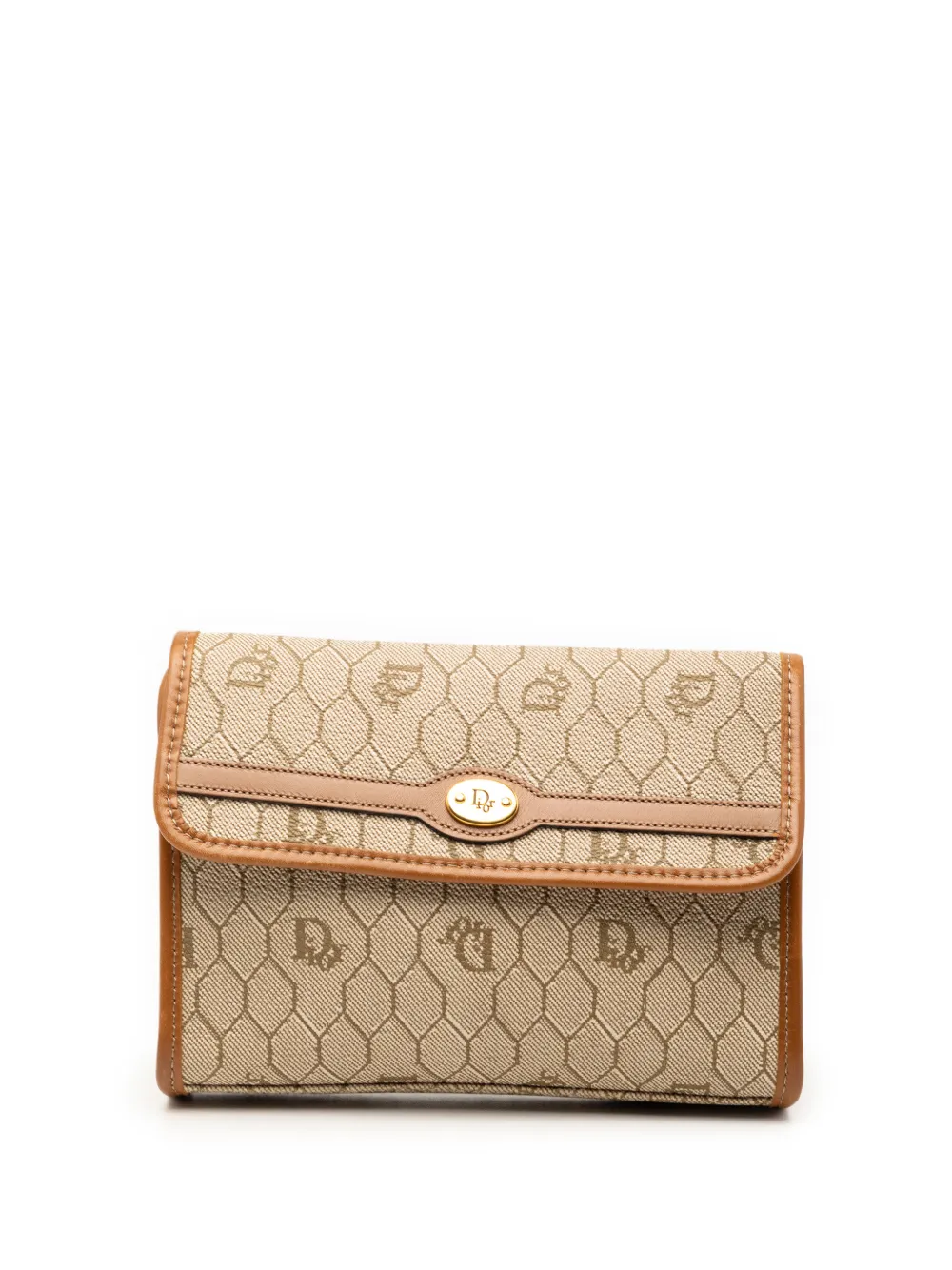 Christian Dior Pre-Owned Clutch in tela cerata a nido d'ape XX secolo - Toni neutri