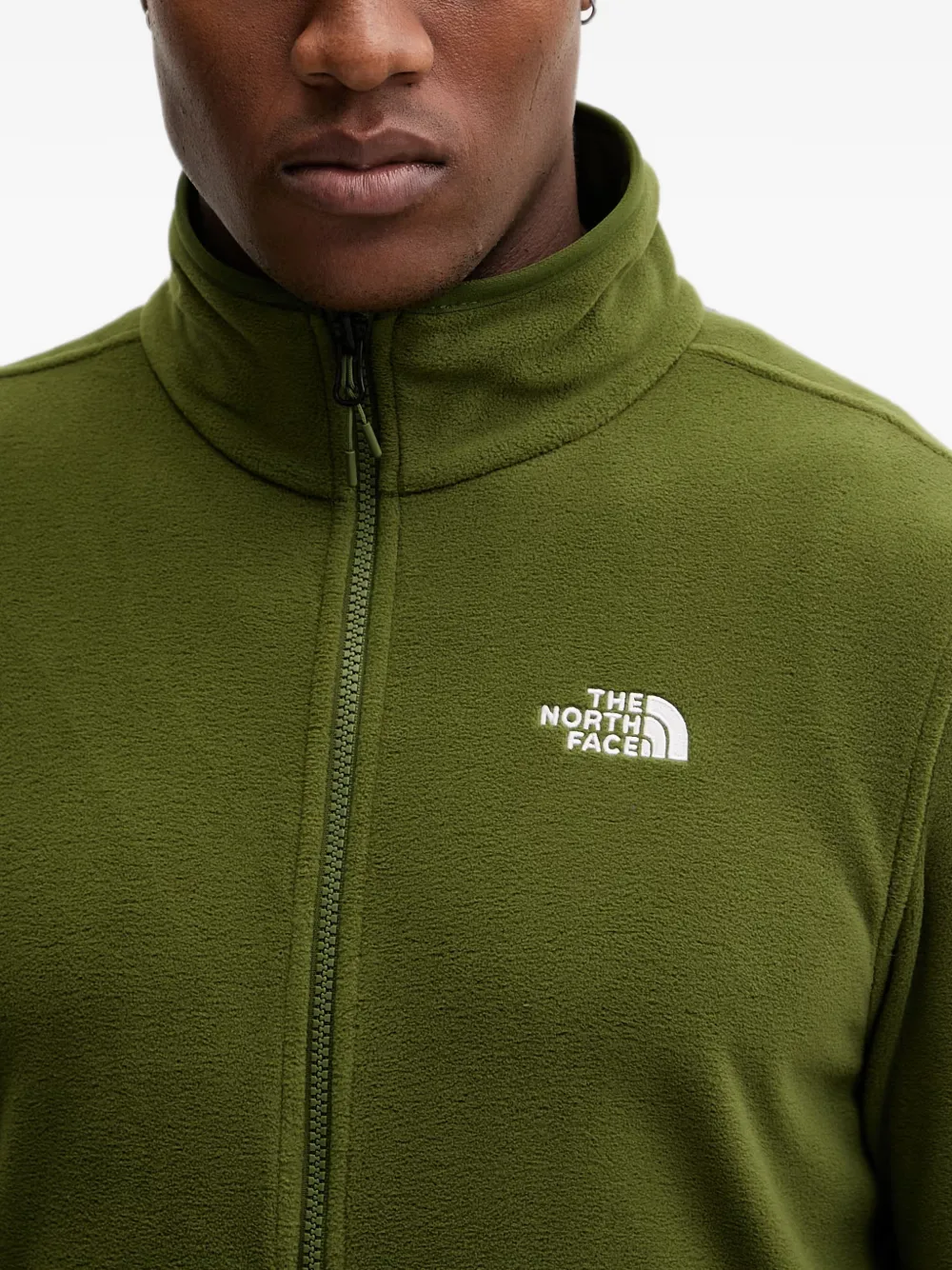 The North Face Trui met logo-print en rits Groen