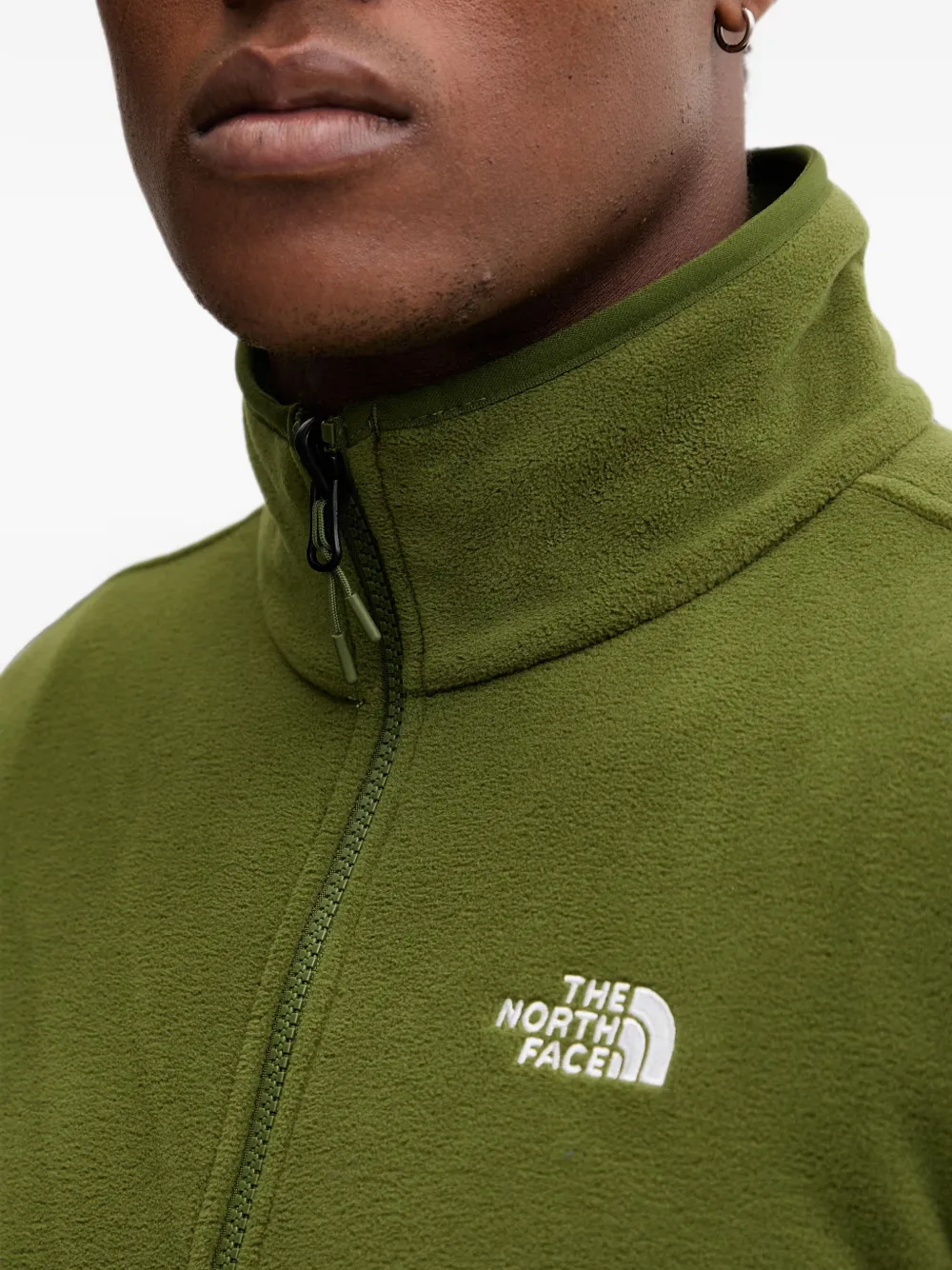 The North Face Trui met logo-print en rits Groen