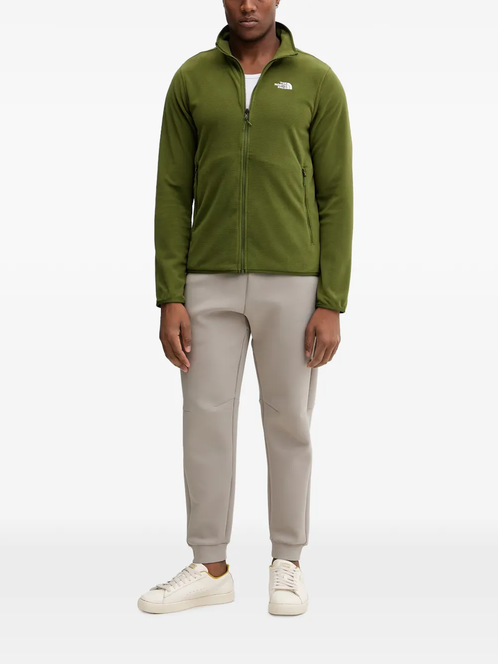 The North Face Trui met logo-print en rits Groen