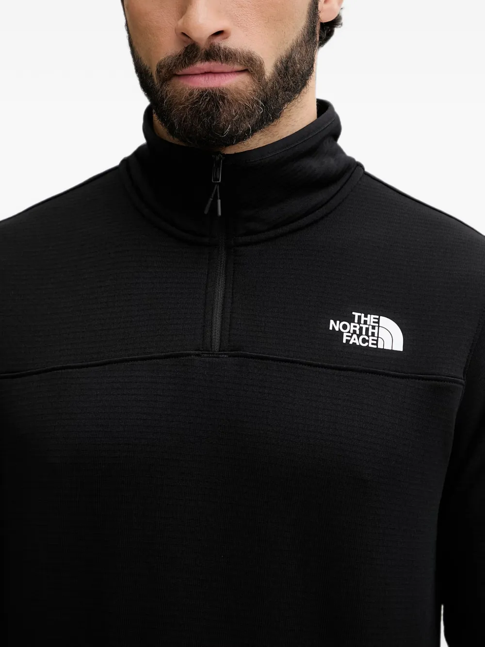 The North Face Cedar Trail Grid fleece sweater met rits Zwart