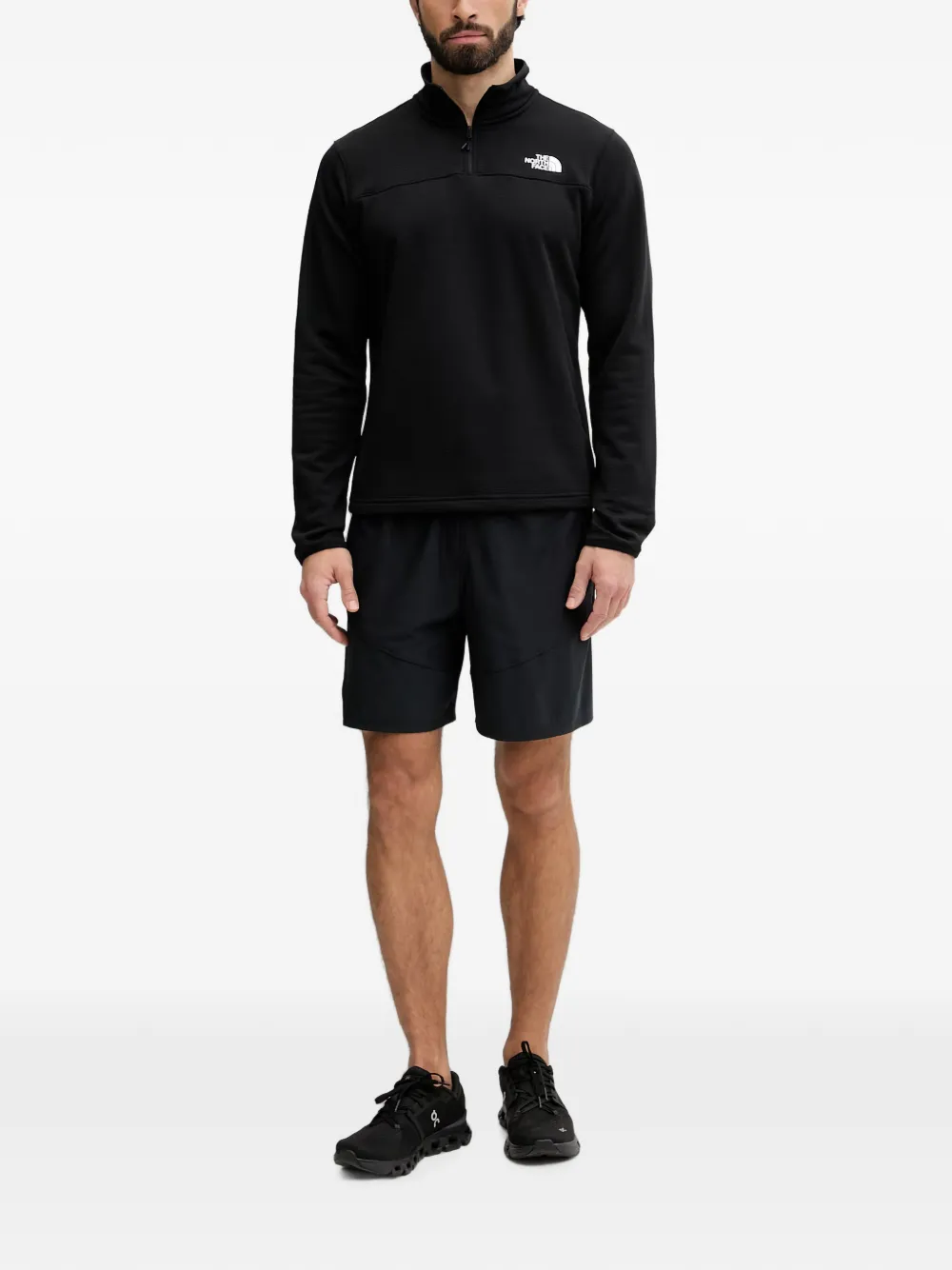 The North Face Cedar Trail Grid fleece sweater met rits Zwart