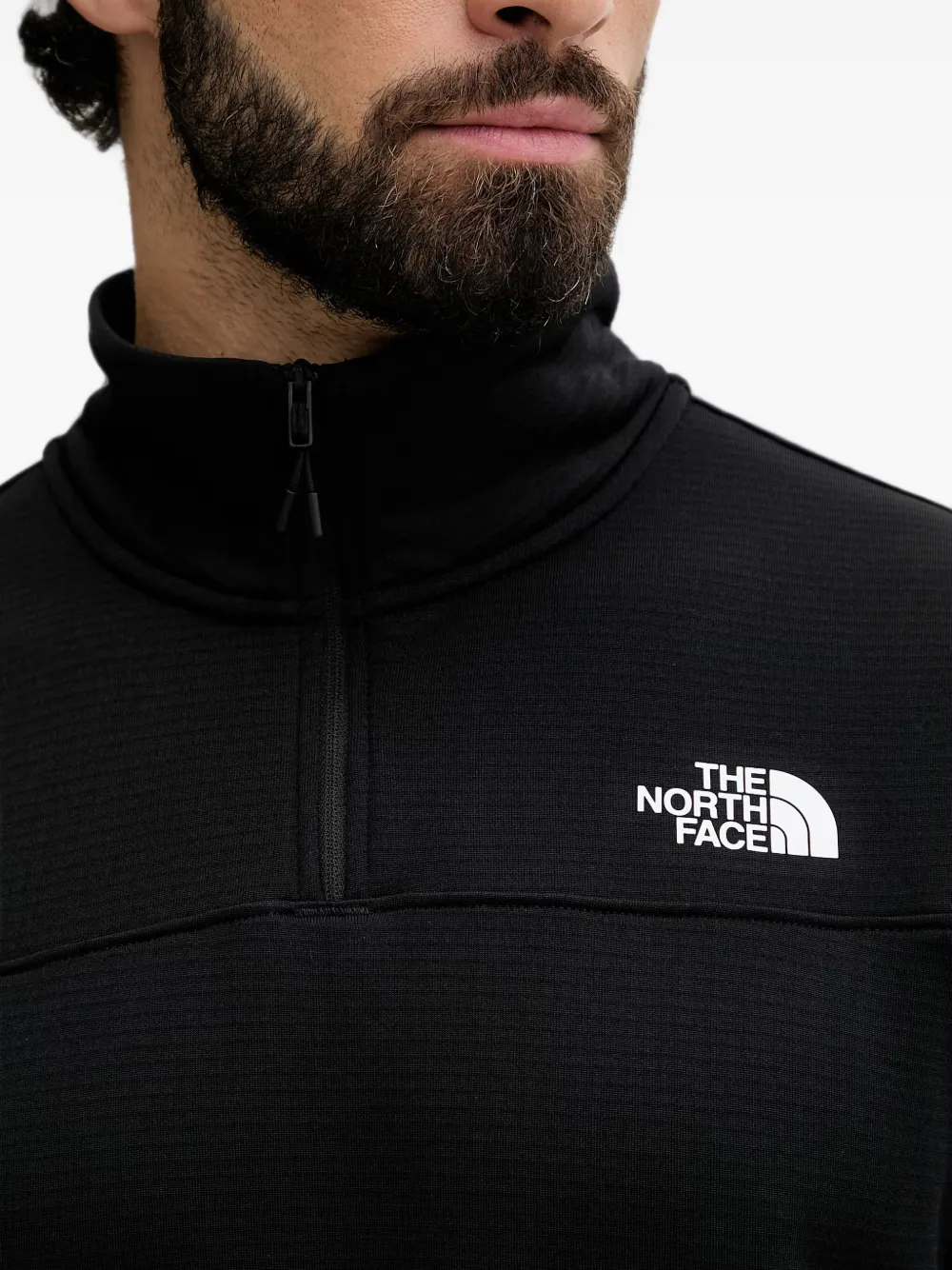 The North Face Cedar Trail Grid fleece sweater met rits Zwart