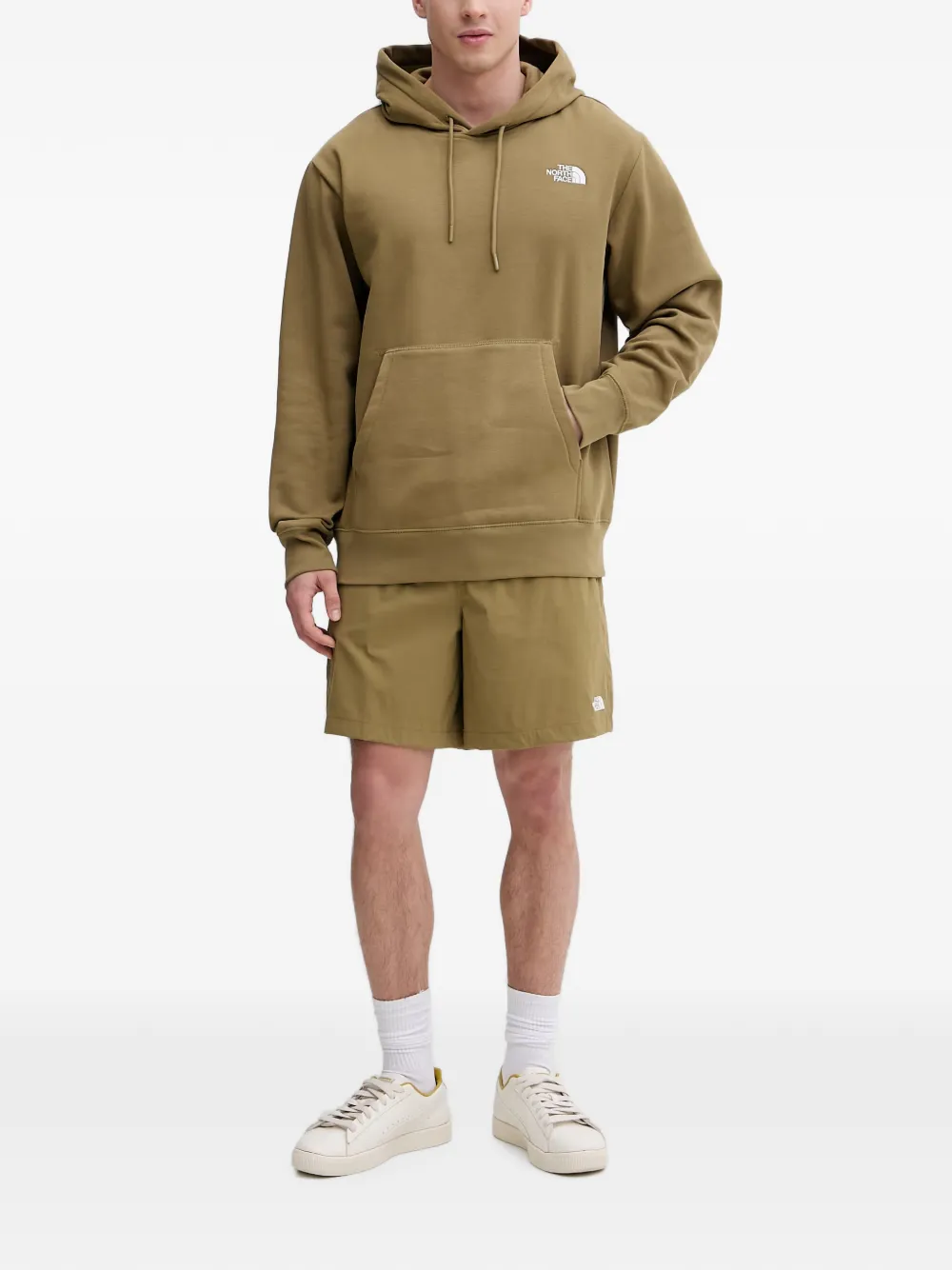 The North Face Hoodie met logoprint en trekkoord Beige