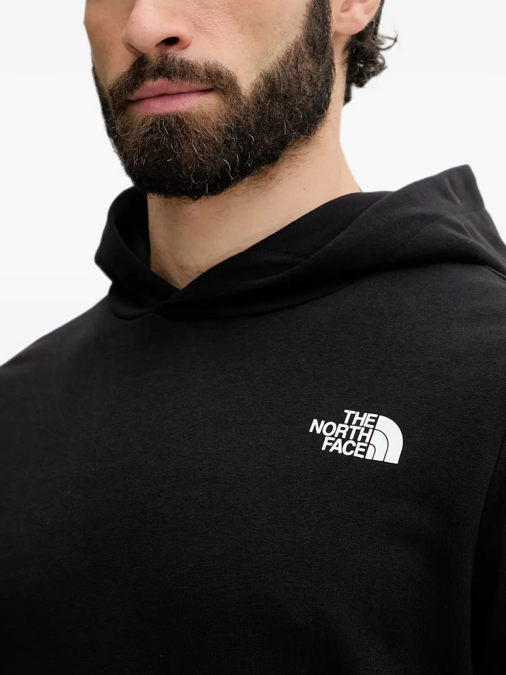 The North Face logo-print pouch-pocket hoodie Zwart