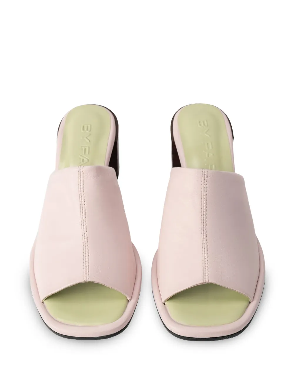 BY FAR Francisco leather sandals Roze