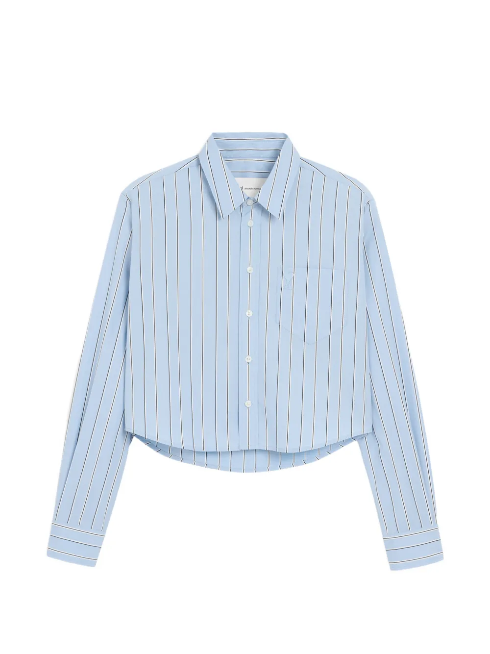 AMI Paris cotton long sleeves cropped shirt - Blau