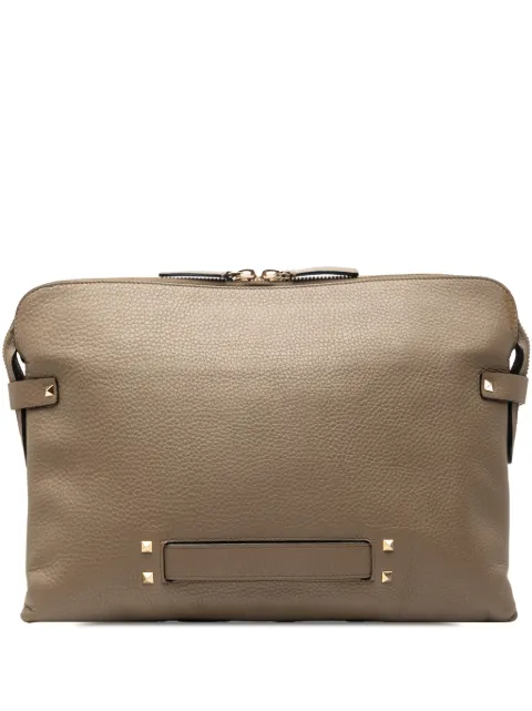Valentino Garavani Pre-Owned Clutch Rockstud in pelle d'agnello pieno fiore 2018-2026