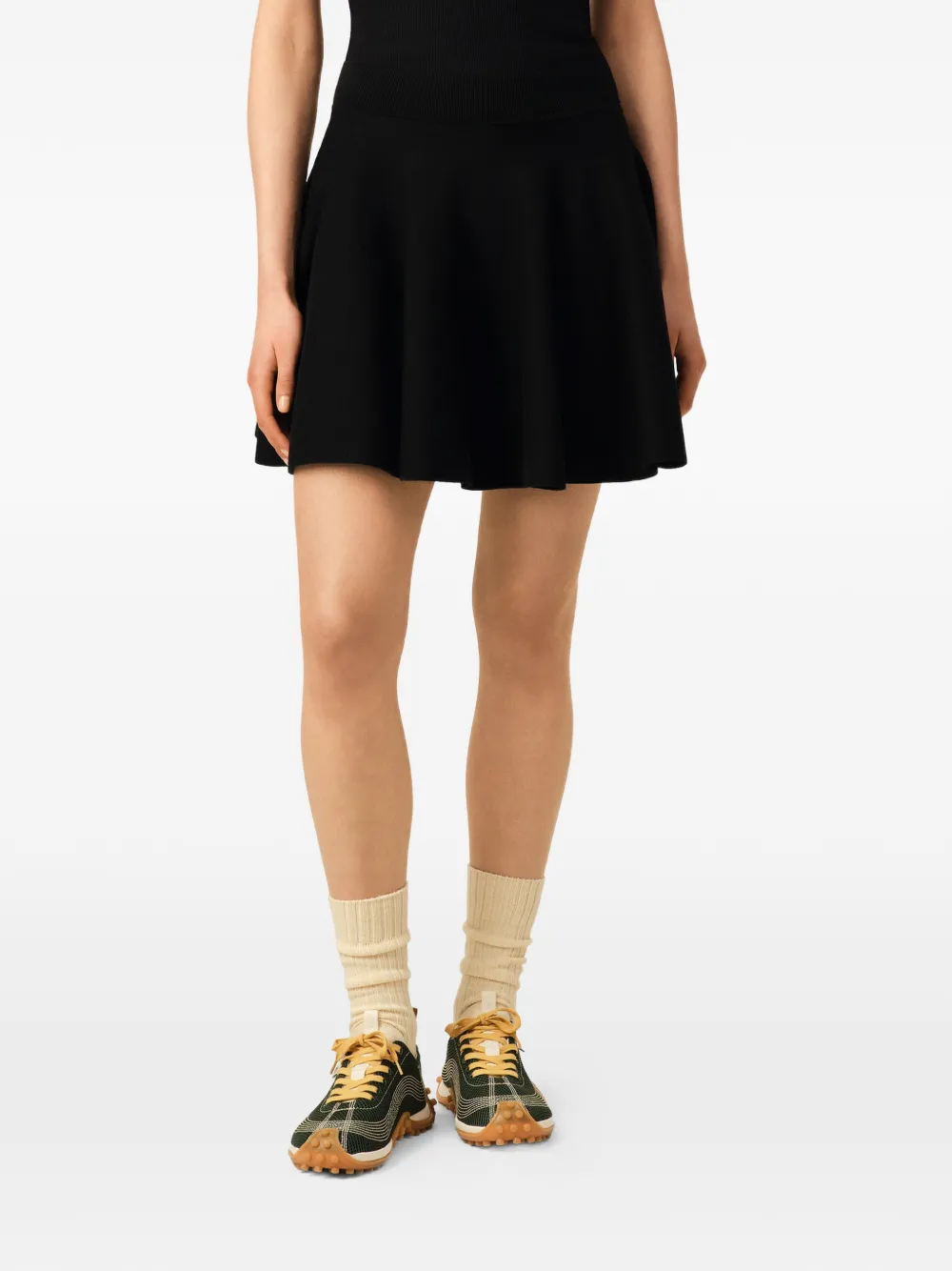 AMI Paris Katoenen godet mini-rok Zwart