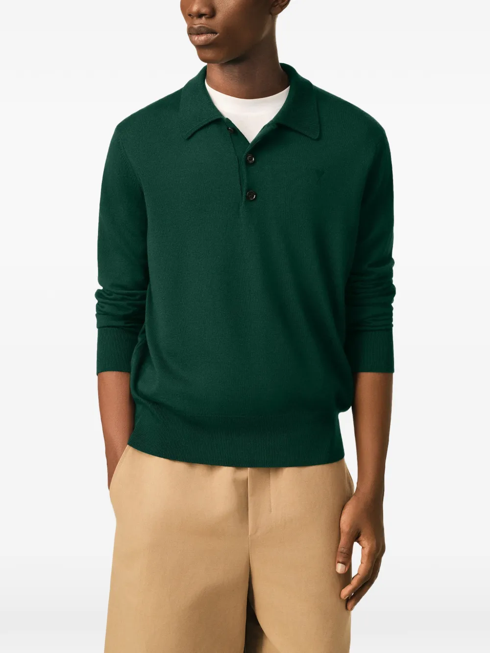 AMI Paris Wollen poloshirt Groen