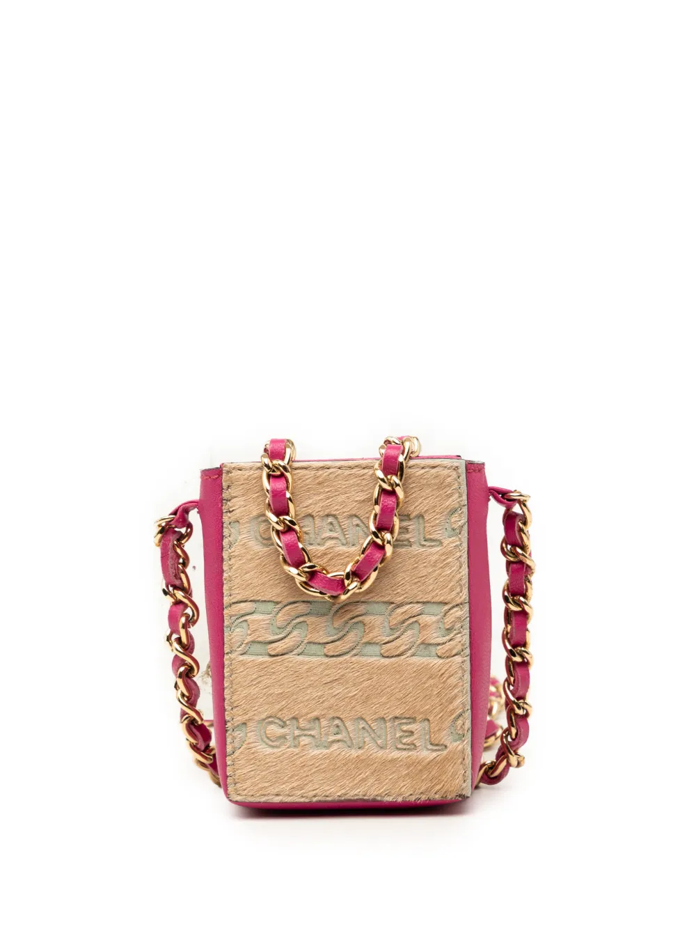 CHANEL Pre-Owned 2000-2002 Lambskin and Pony Hair Cigarette Case crossbody bag - Pink