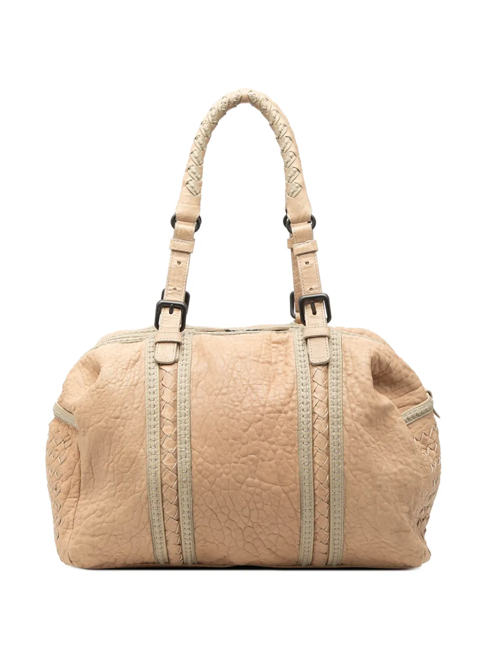 Bottega Veneta Pre-Owned 2012-2026 Intrecciato Trimmed Pebbled Lambskin Top Handle Bag tote bag - Toni neutri
