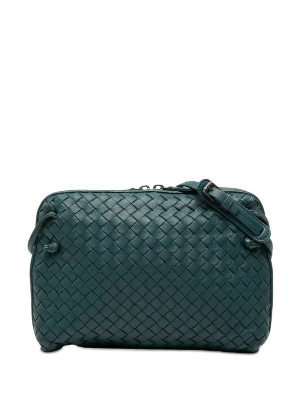 Bottega Veneta Pre-Owned Borsa a tracolla Nodini in nappa con design Intrecciato 2012-2026 - Blu