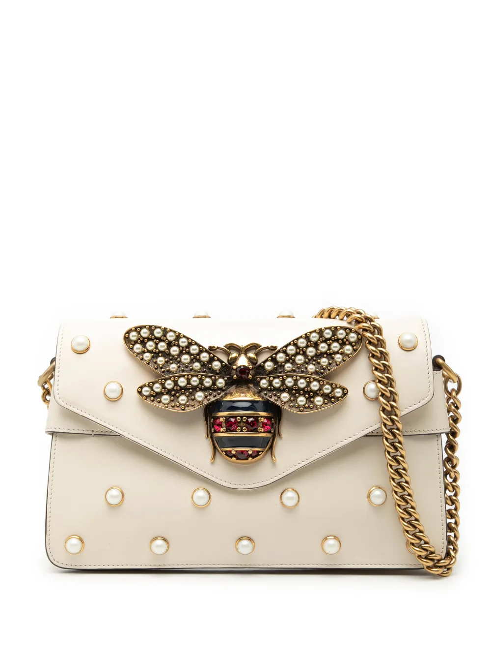 Gucci Pre-Owned 2000-2015 Mini Leather Queen Margaret Broadway satchel - Bianco