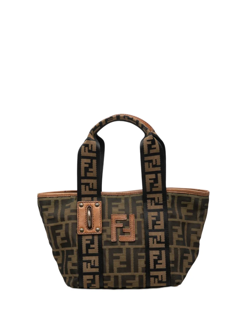 Fendi Pre-Owned 2000-2010 Mini Zucca Canvas Lock handbag - Marrone