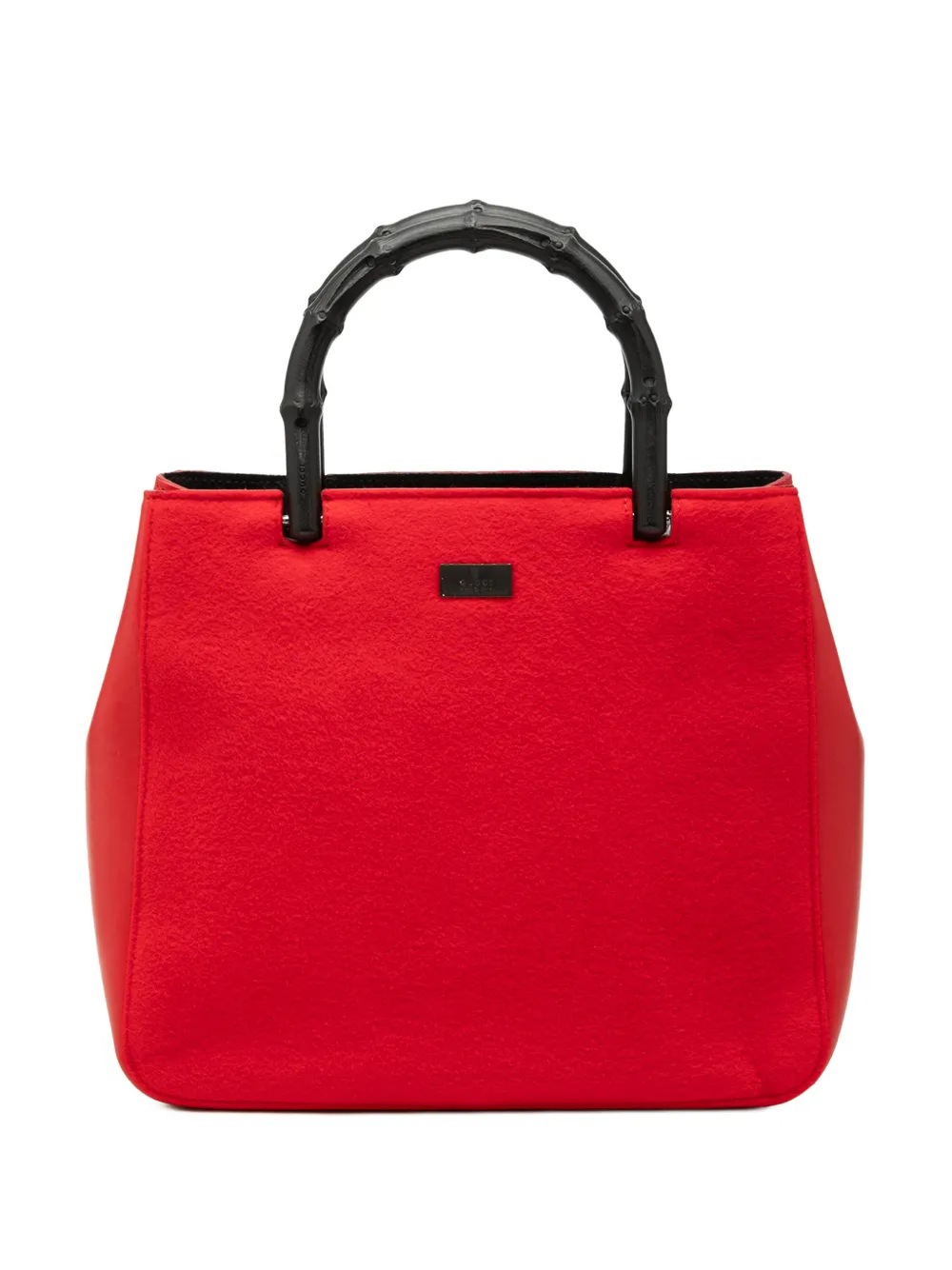 Gucci Pre-Owned 2000-2015 Wool and Calfskin Bamboo Top Handle Bag tote bag - Rosso