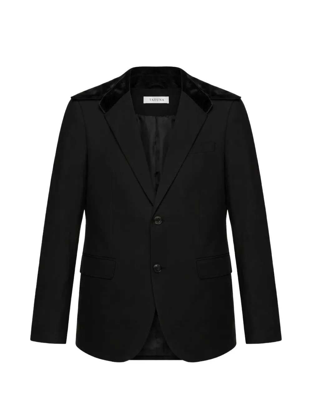 TATUNA suede-collar blazer - Nero