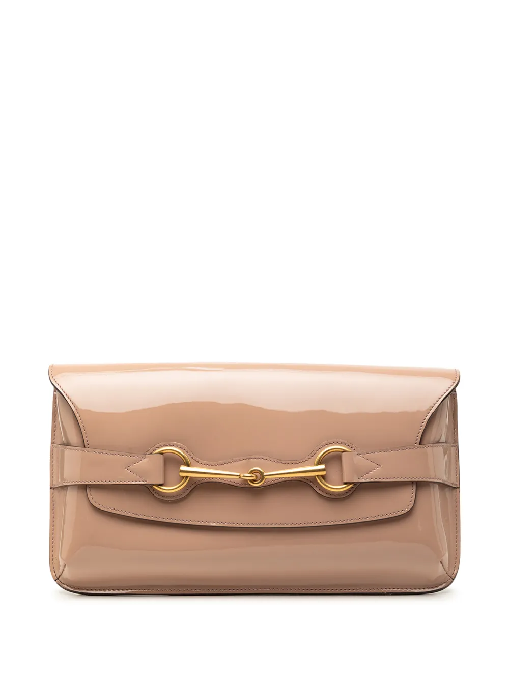 Gucci Pre-Owned 2000-2015 Patent Bright Bit clutch bag - Marrone