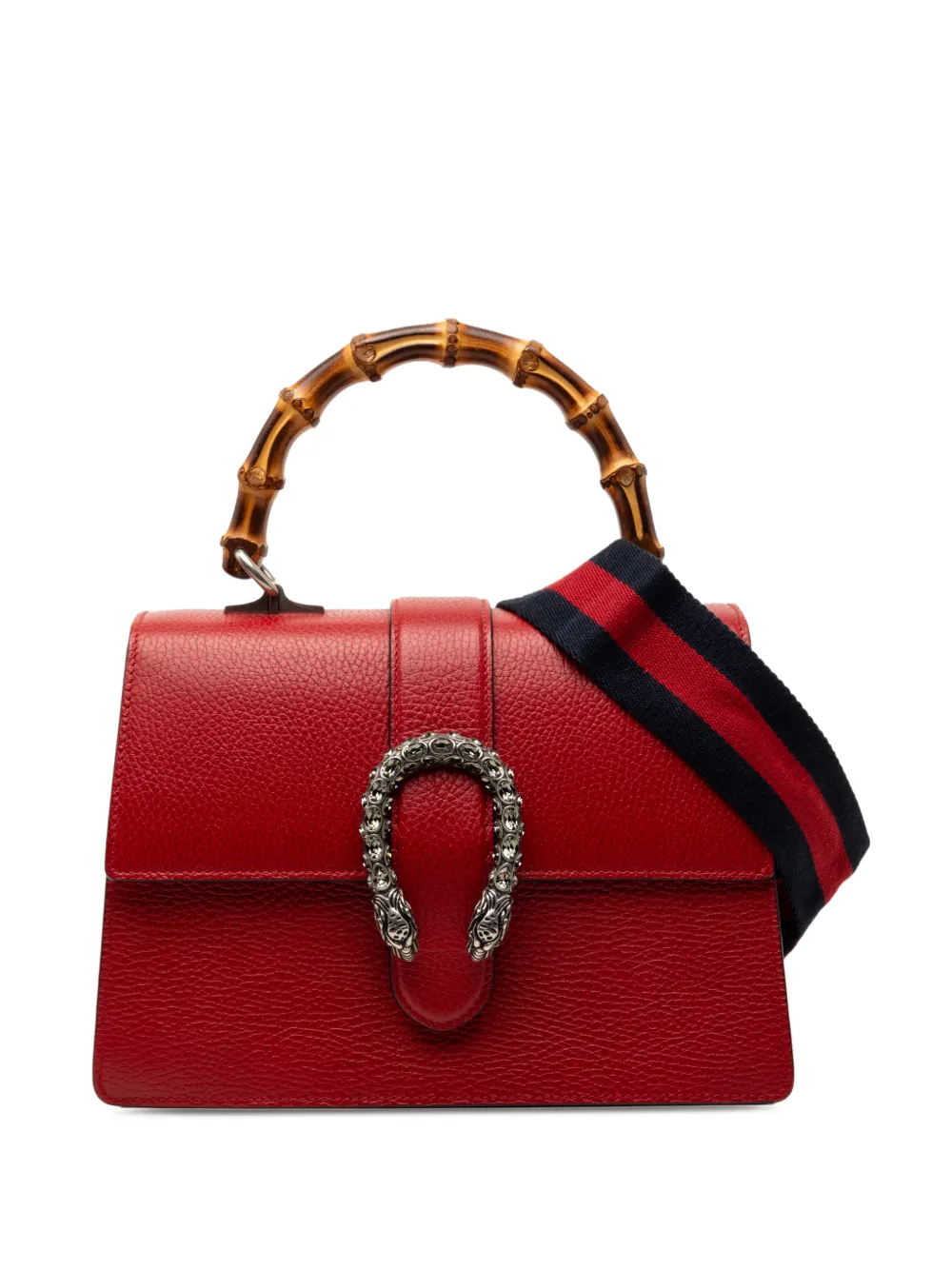 Gucci Pre-Owned 2016-2026 Medium Calfskin Bamboo Dionysus Web satchel - Rosso