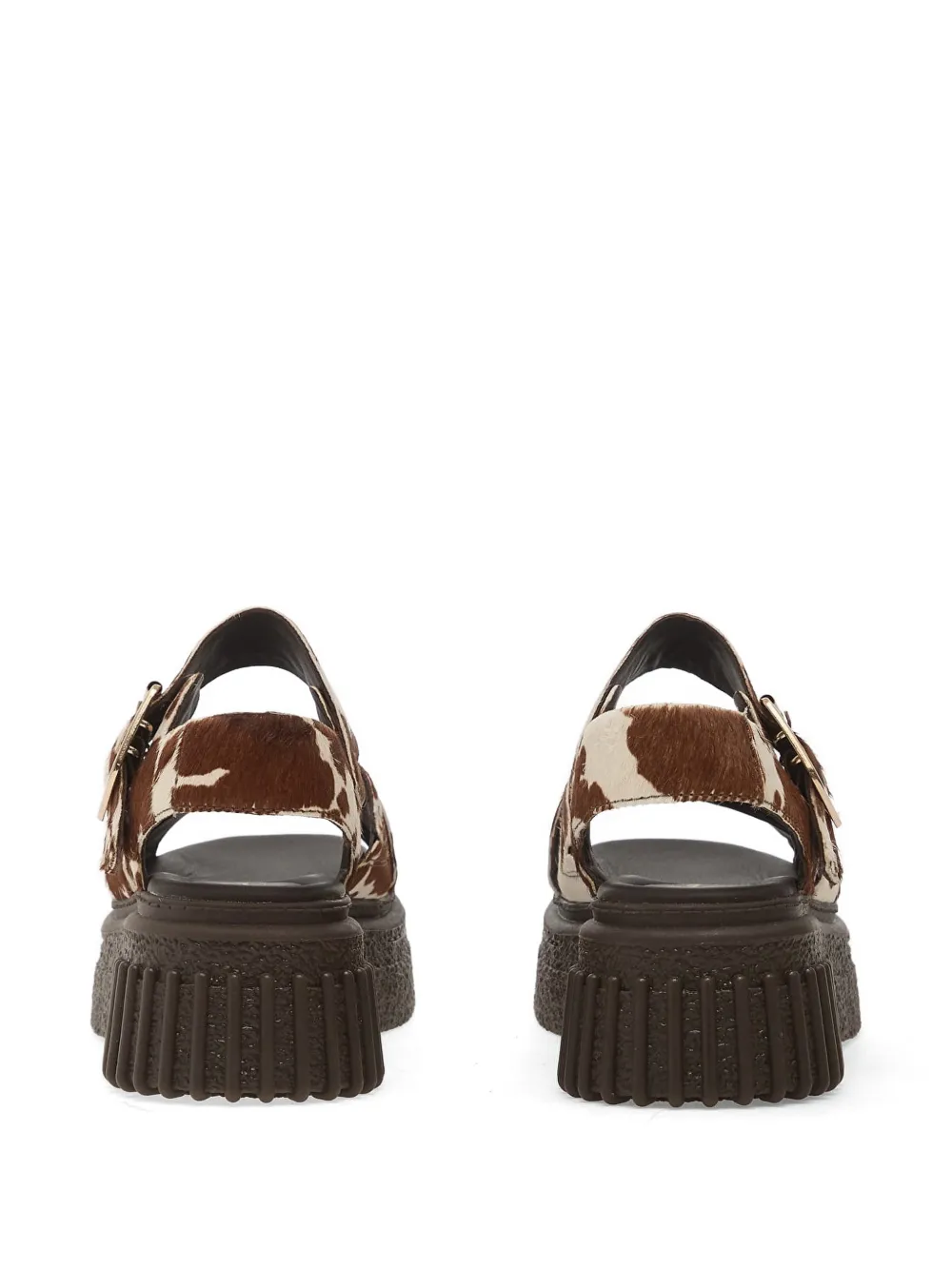 Clarks Evamar cow-print platform sandals Bruin
