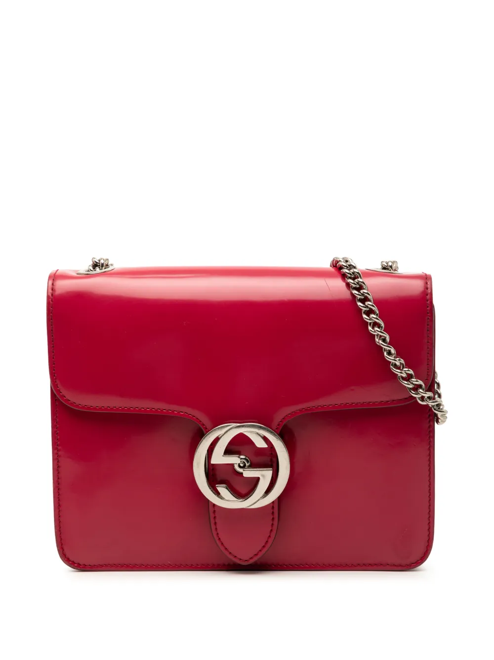 Gucci Pre-Owned 2016-2026 Small Polished Calfskin Interlocking G Dollar crossbody bag - Rosso