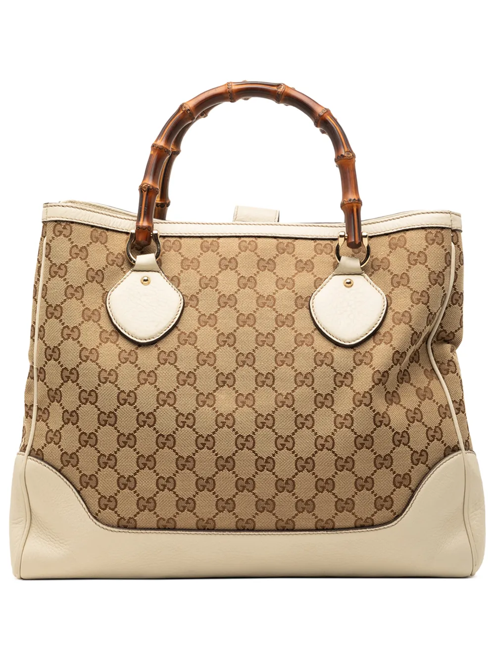 Gucci Pre-Owned 2000-2015 Medium GG Canvas Bamboo Diana tote bag - Bianco