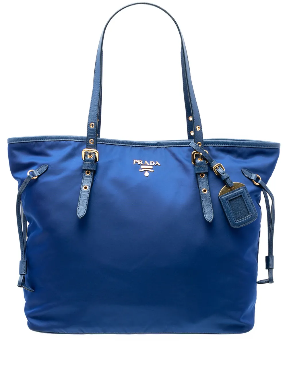 Prada Pre-Owned 2013-2026 Saffiano Trimmed Tessuto tote bag - Blu