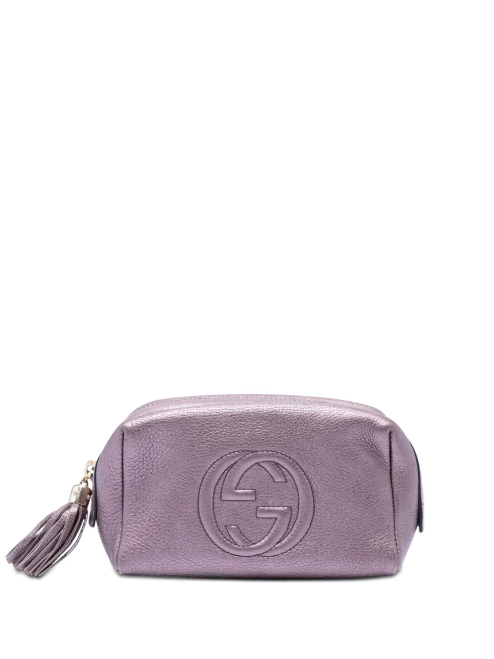 Gucci Pre-Owned 2000-2015 Metallic Leather Soho Cosmetic pouch - Violett