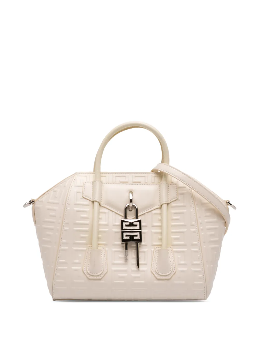Givenchy Pre-Owned 2021 Mini Calfskin 4G Antigona Lock satchel - Bianco