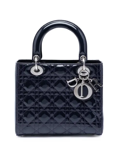 Christian Dior Pre-Owned 2016 ミディアム パテント カナージュ レディ ディオール サッチェルバッグ