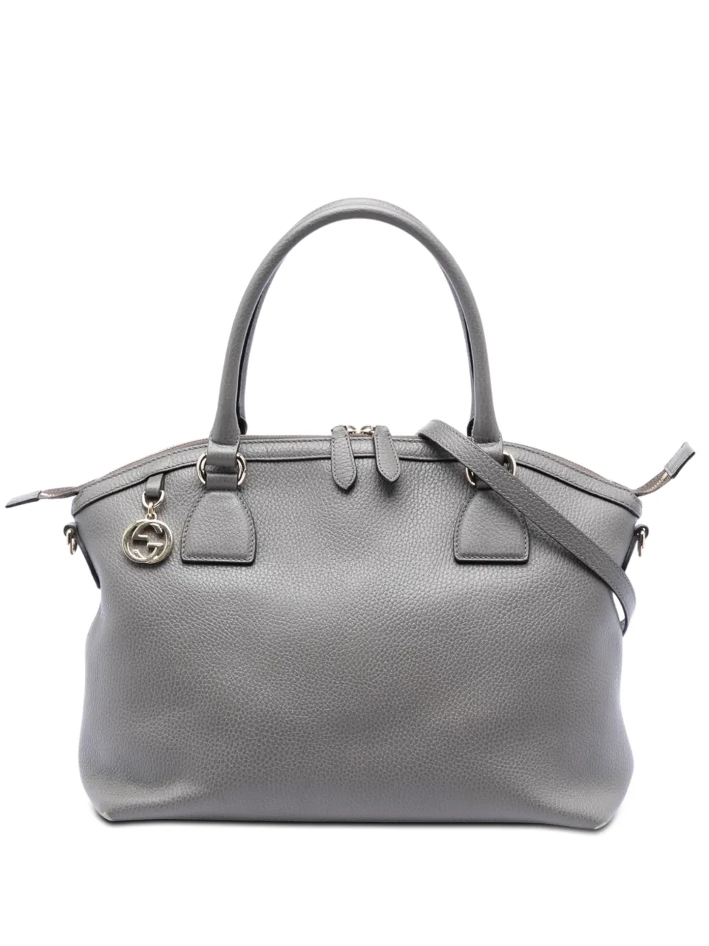 Gucci Pre-Owned 2016-2026 Medium Leather GG Charm Dome satchel - Grau