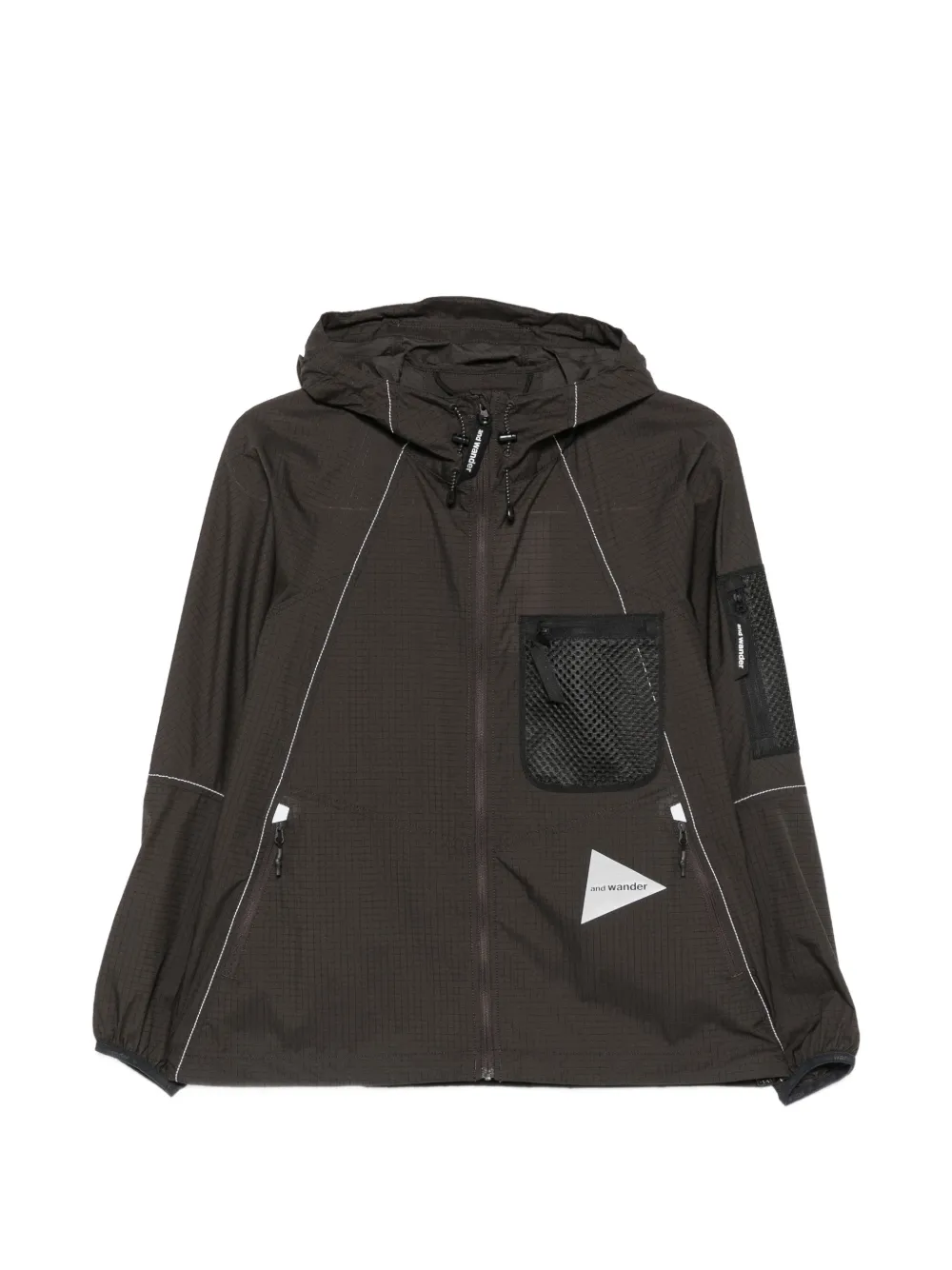 and Wander logoprint lightweight jacket - Schwarz