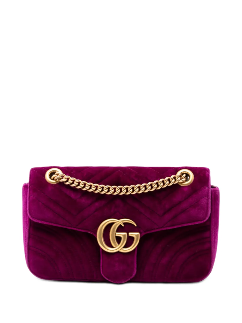Gucci Pre-Owned 2016-2025 Medium GG Marmont Matelasse Velvet shoulder bag - Viola