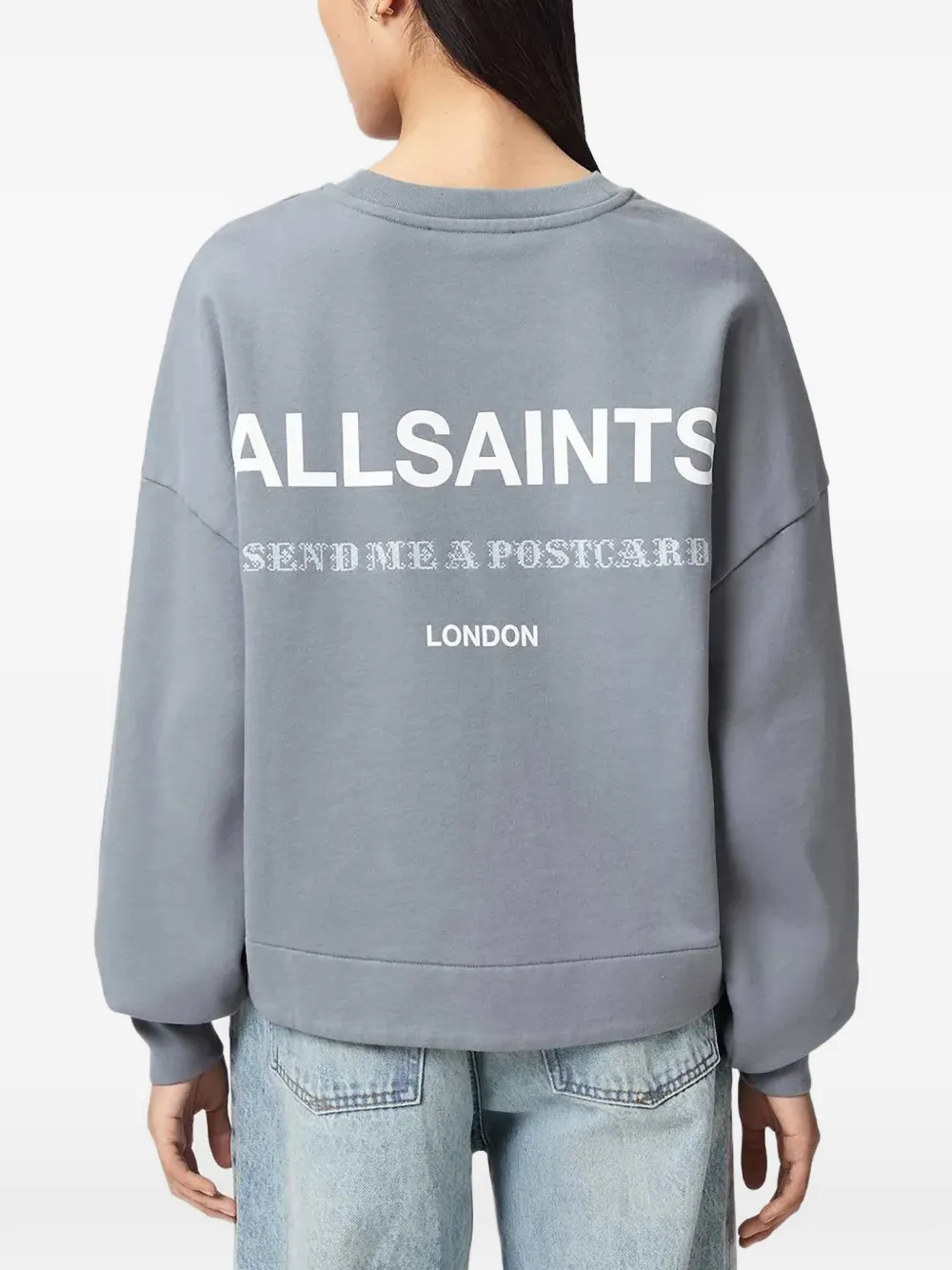 AllSaints Sweater met logoprint Blauw