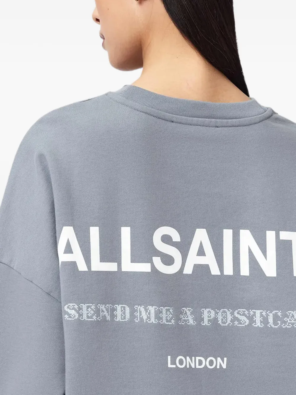 AllSaints Sweater met logoprint Blauw